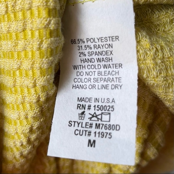 En Saison Adjustable Shoulder Tie Ribbed Midi dress, Yellow, Size M - Picture 9 of 10